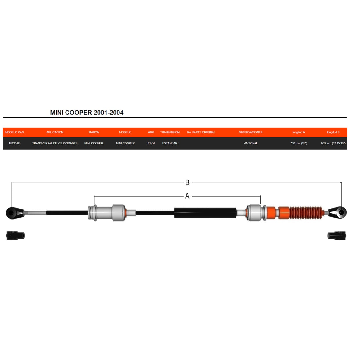 Chicote Transversal Para BMW Mini Cooper 2001-2004