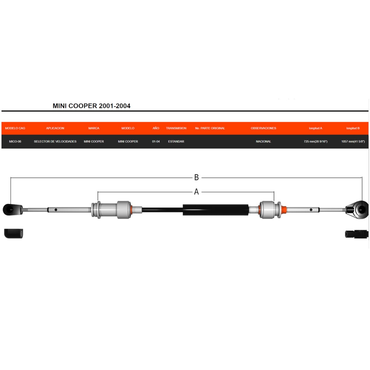 Chicote Selector De Velocidades Mini Cooper 2001-2004 Estándar