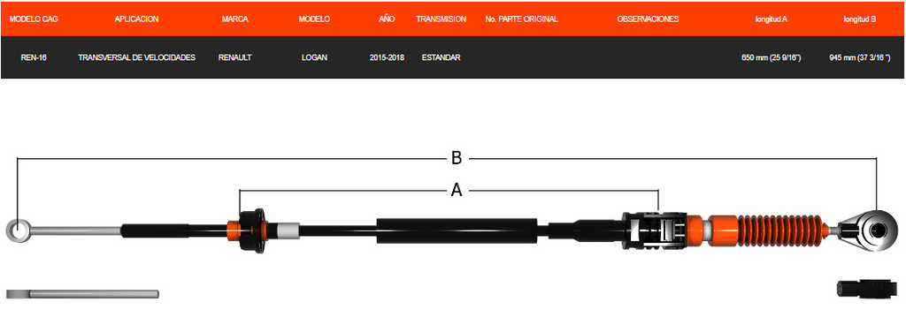 Chicote Transversal Renault Logan 2015-2018 Para Caja Estandar