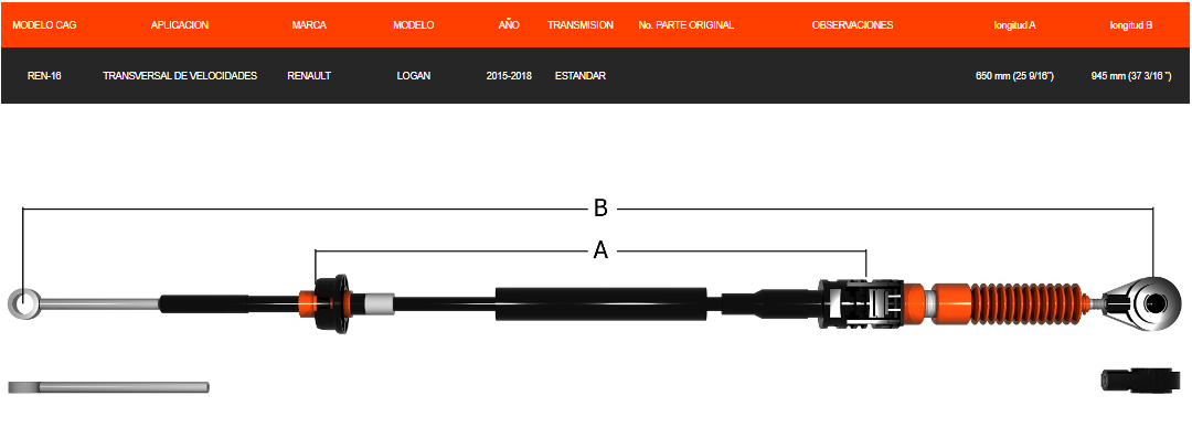 Chicote Transversal Renault Logan 2015-2018 Para Caja Estandar
