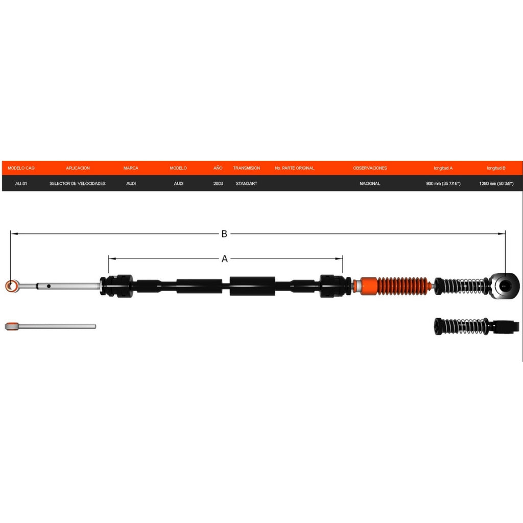 Chicote Selector Para Audi 2003 Transmisión Estándar