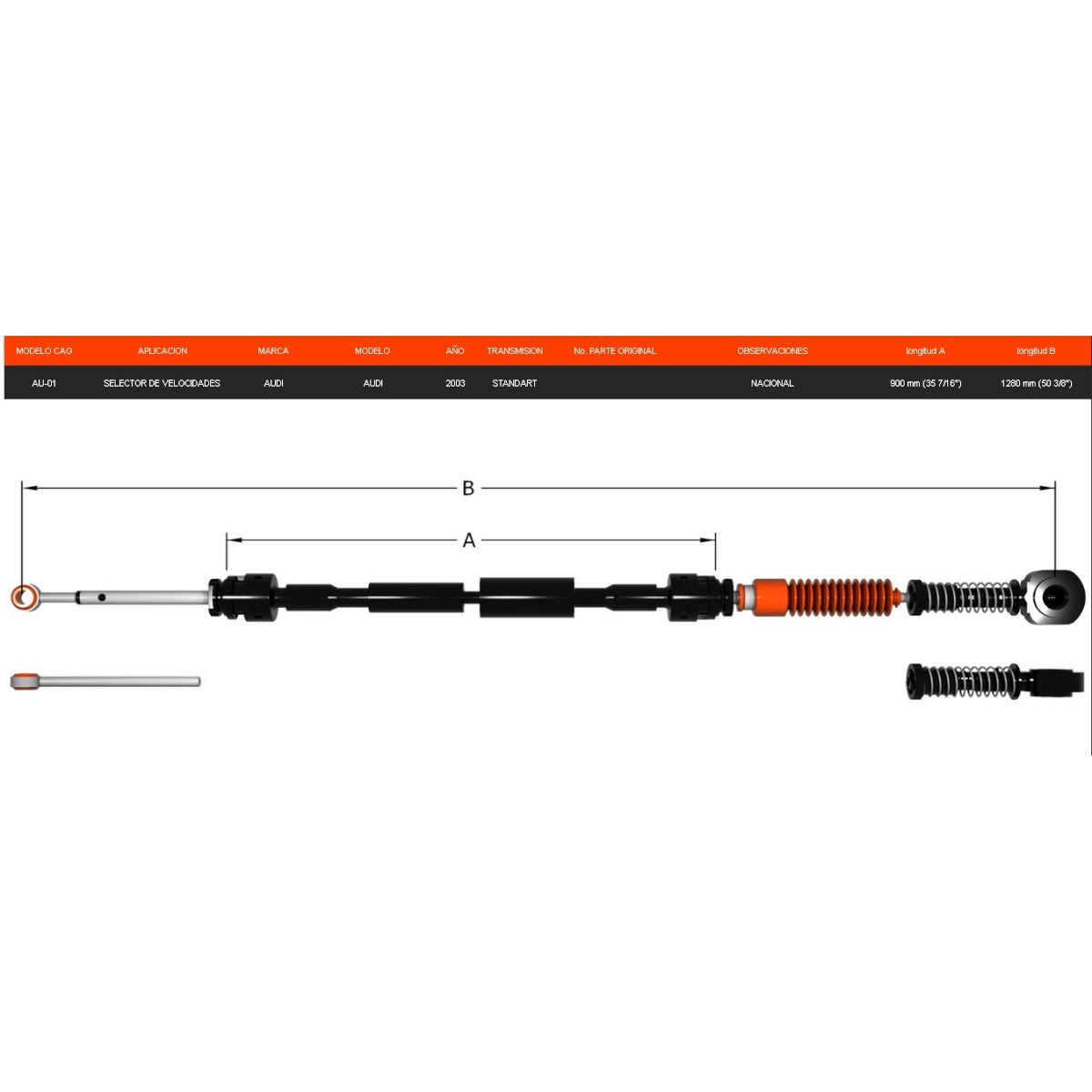 Chicote Selector Para Audi 2003 Transmisión Estándar