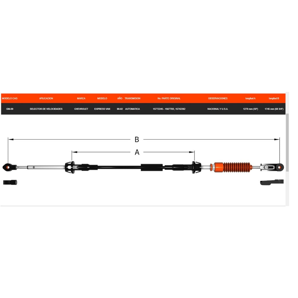 Chicote Selector De Chevrolet Express Van 1998-2002