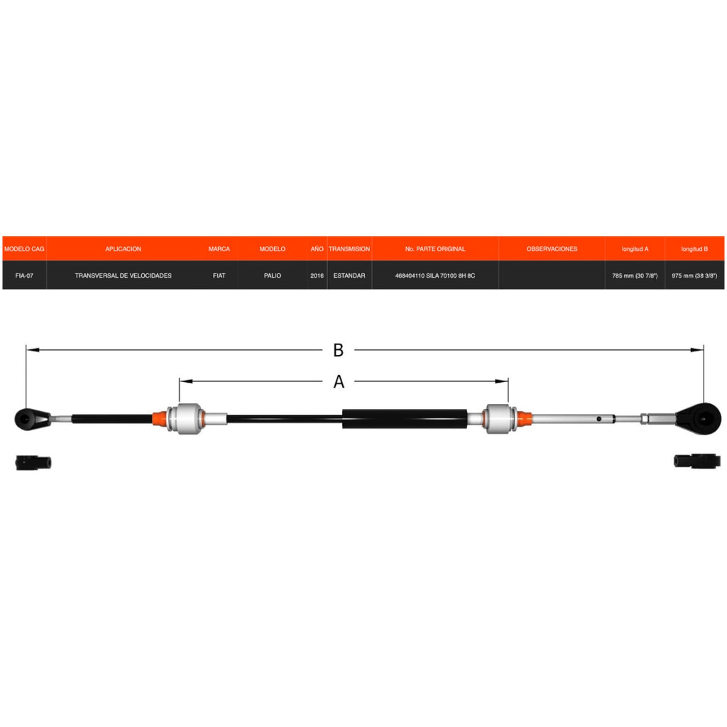 Chicote Transversal Para Fiat Adventure, Palio, Strada 2016 Estandar