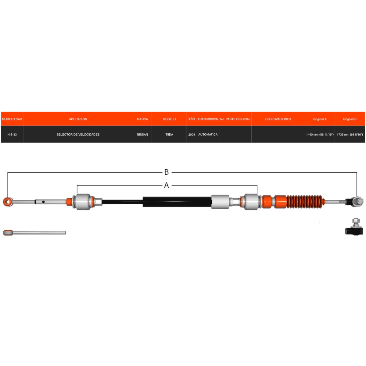 Cable Selector Nissan Tiida 2008 Caja De Transmisión Automática