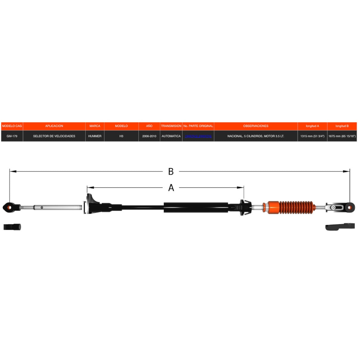 Chicote Para Hummer H3 Año 2006-2010 De Transmisión Automática