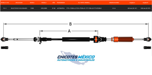 Chicote Para Ford Sport Track 2002 Transmisión Automática