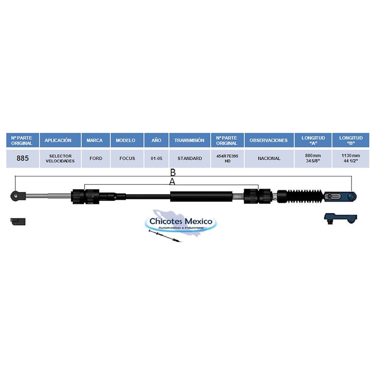 Chicote Selector De Velocidades Para Ford Focus 2001-2005 Estandar