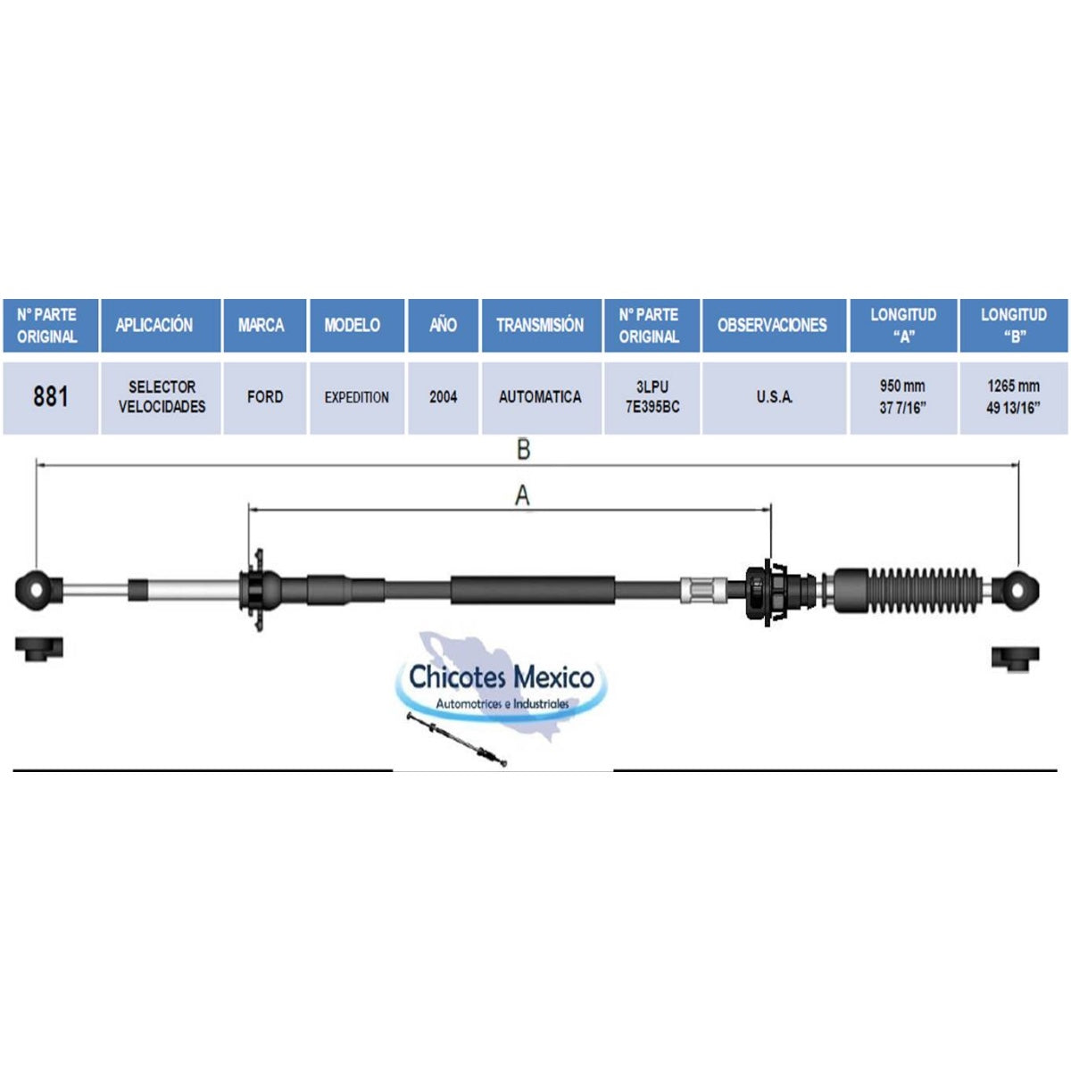 Chicote Selector Ford Expedition 2004 De Transmisión Automática