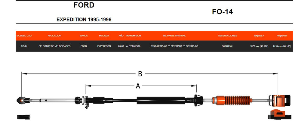 Chicote Selector Velocidades Ford Lobo F250 95-98 Automatica