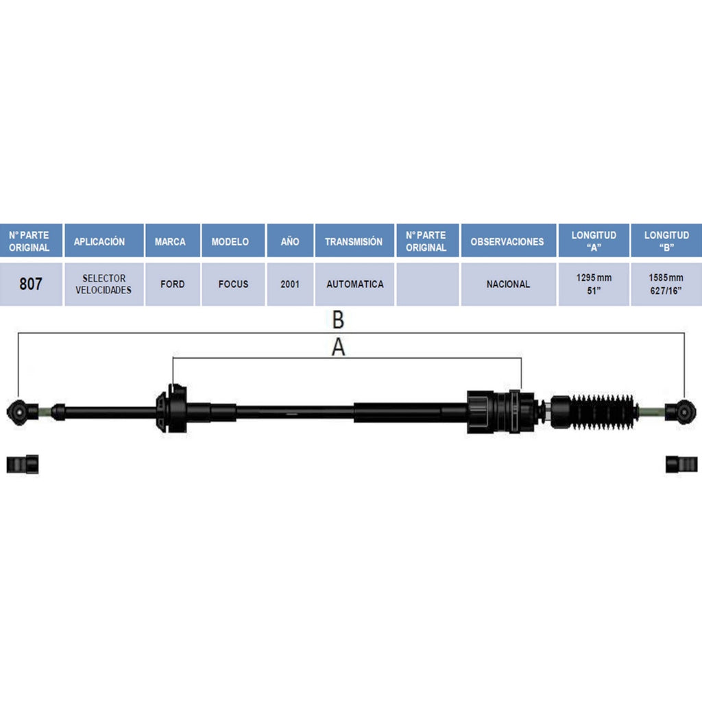 Chicote Selector Para Ford Focus 2001 Transmisión Automática