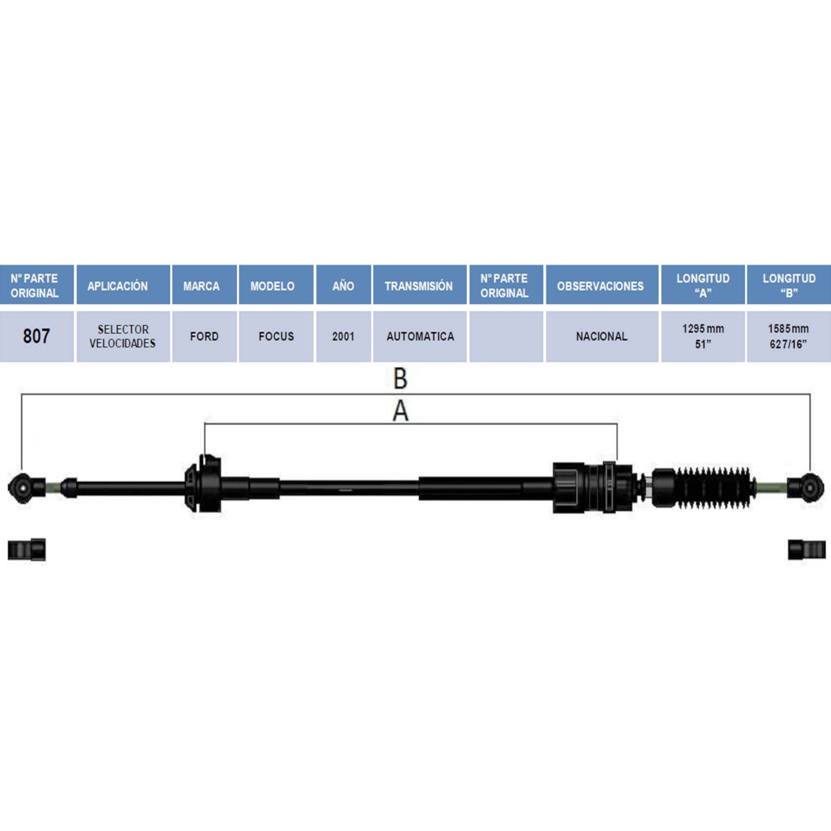 Chicote Selector Para Ford Focus 2001 Transmisión Automática