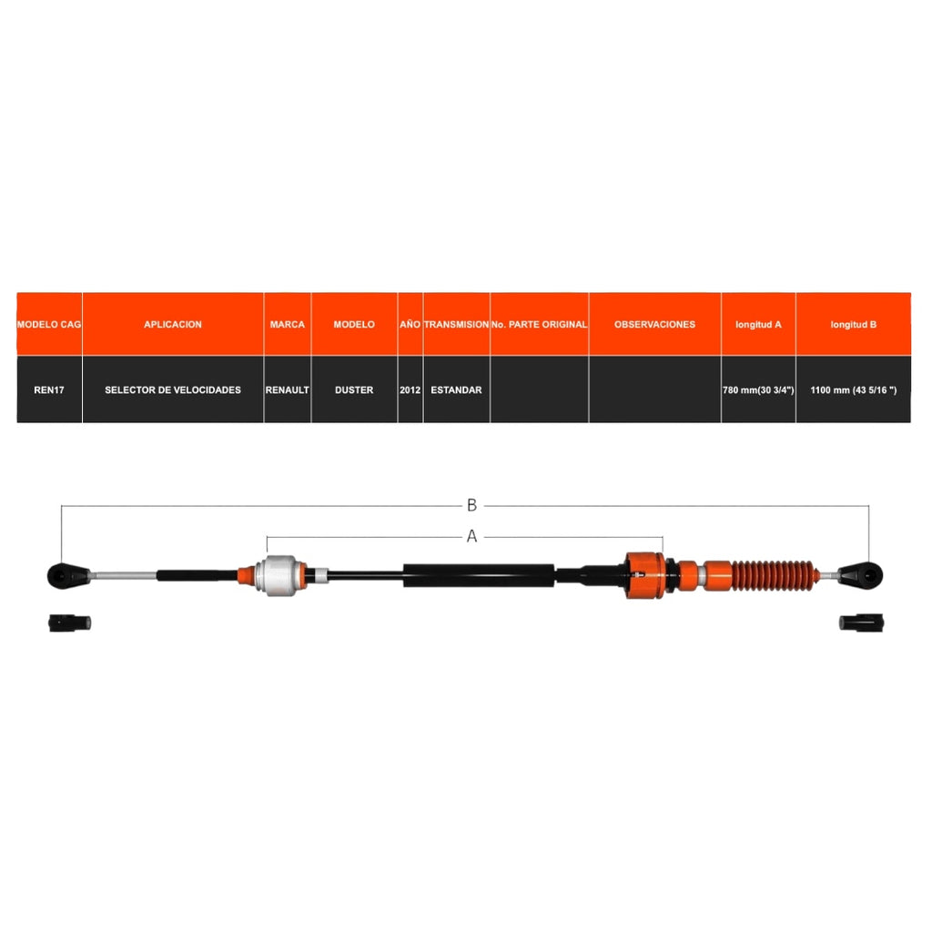 Chicote Selector De Cambios Renault Duster 2012 Estandar