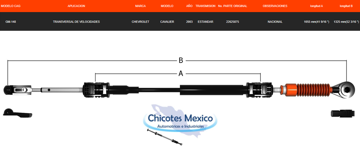 Chicote Para Cavalier Estandar 2003 Transversal Velocidades