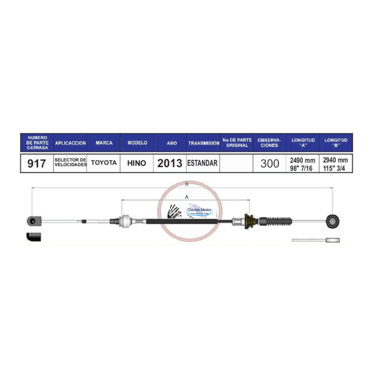 Chicote Selector De Velocidades Toyota Hino Transmisión Estándar
