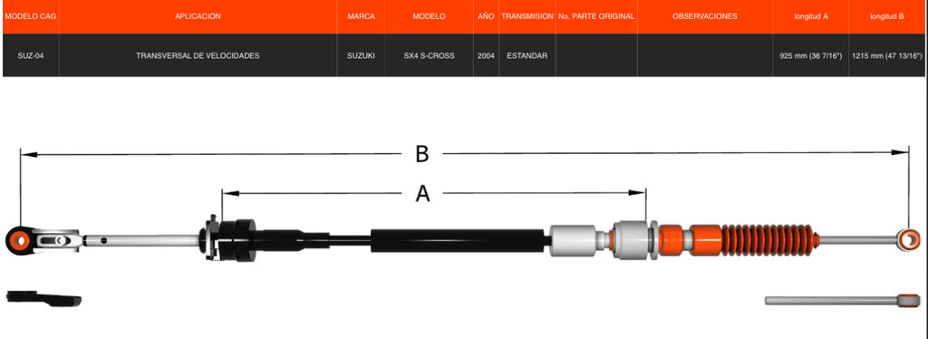 Chicote Transversal Para Suzuki S-cross Transmision Estandar 2004
