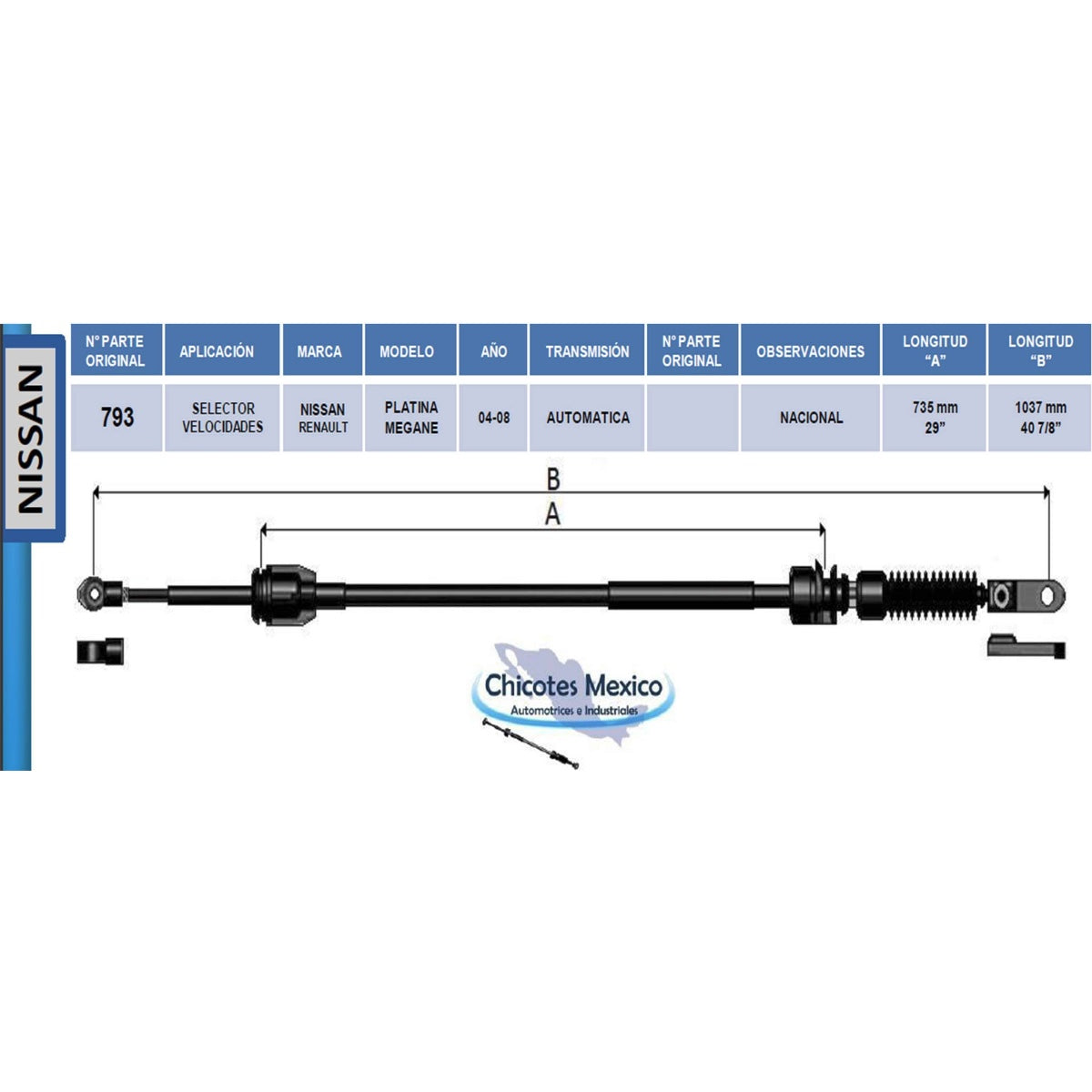 Chicote Para Nissan Platina Automático
