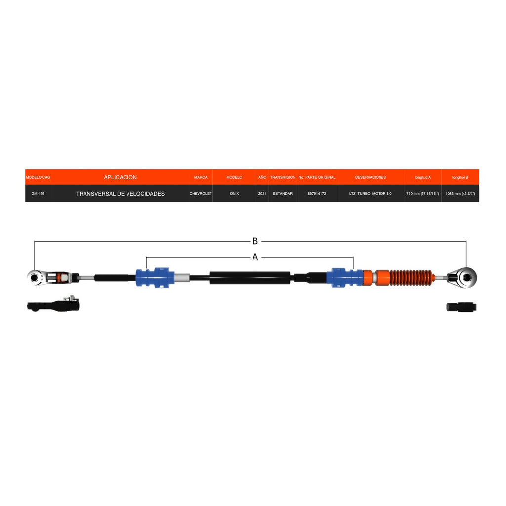 Chicote Transversal Chevrolet Onix 2021 Estandar Para Caja De Velocidad
