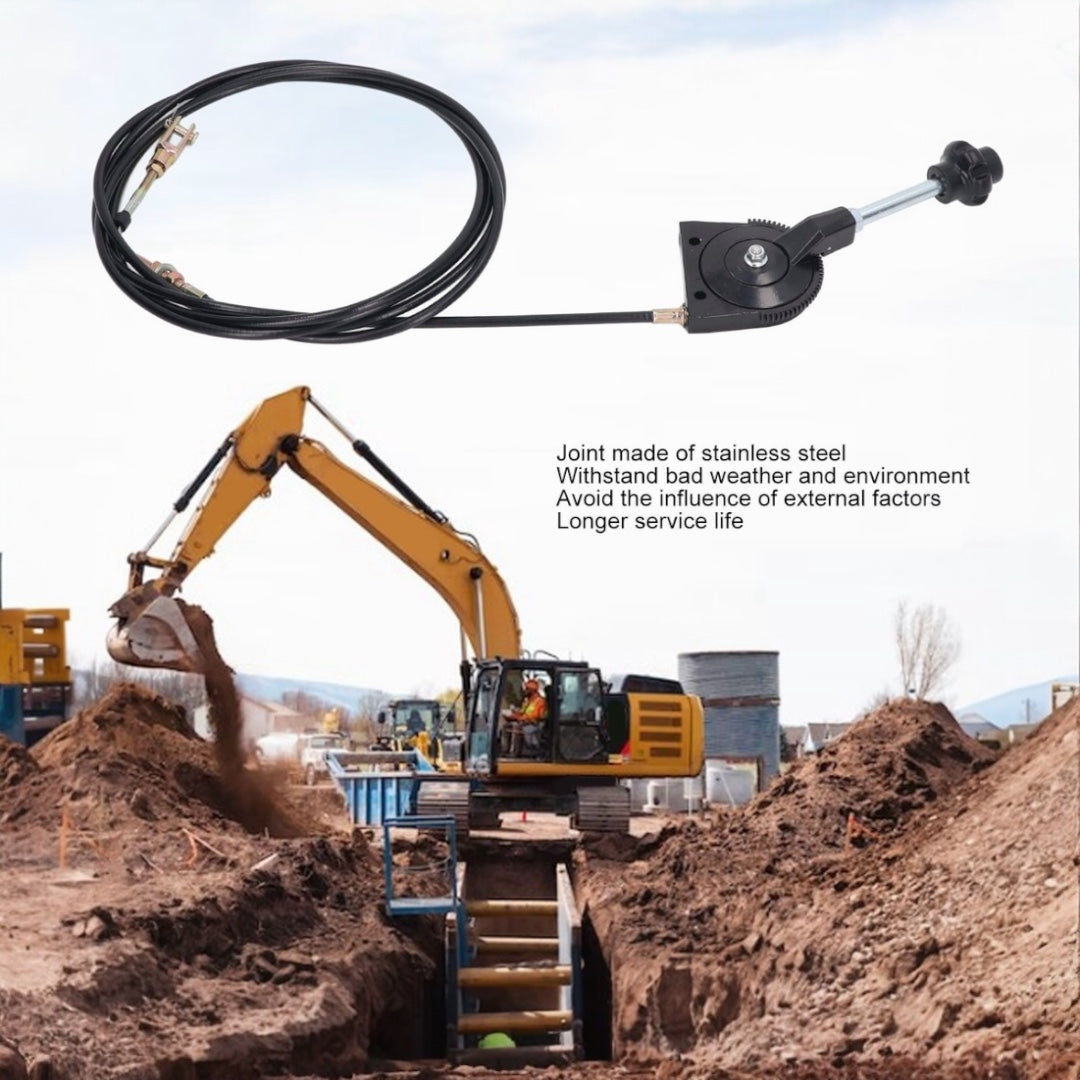 Chicote Cable Acelerador Manual con Palanca para Excavadora y Mezcladora – 2.50 m